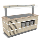 Buffet froid – Table en granit – Pare-haleine – Éclairage LED – Style Galata – 1000×900×900 mm