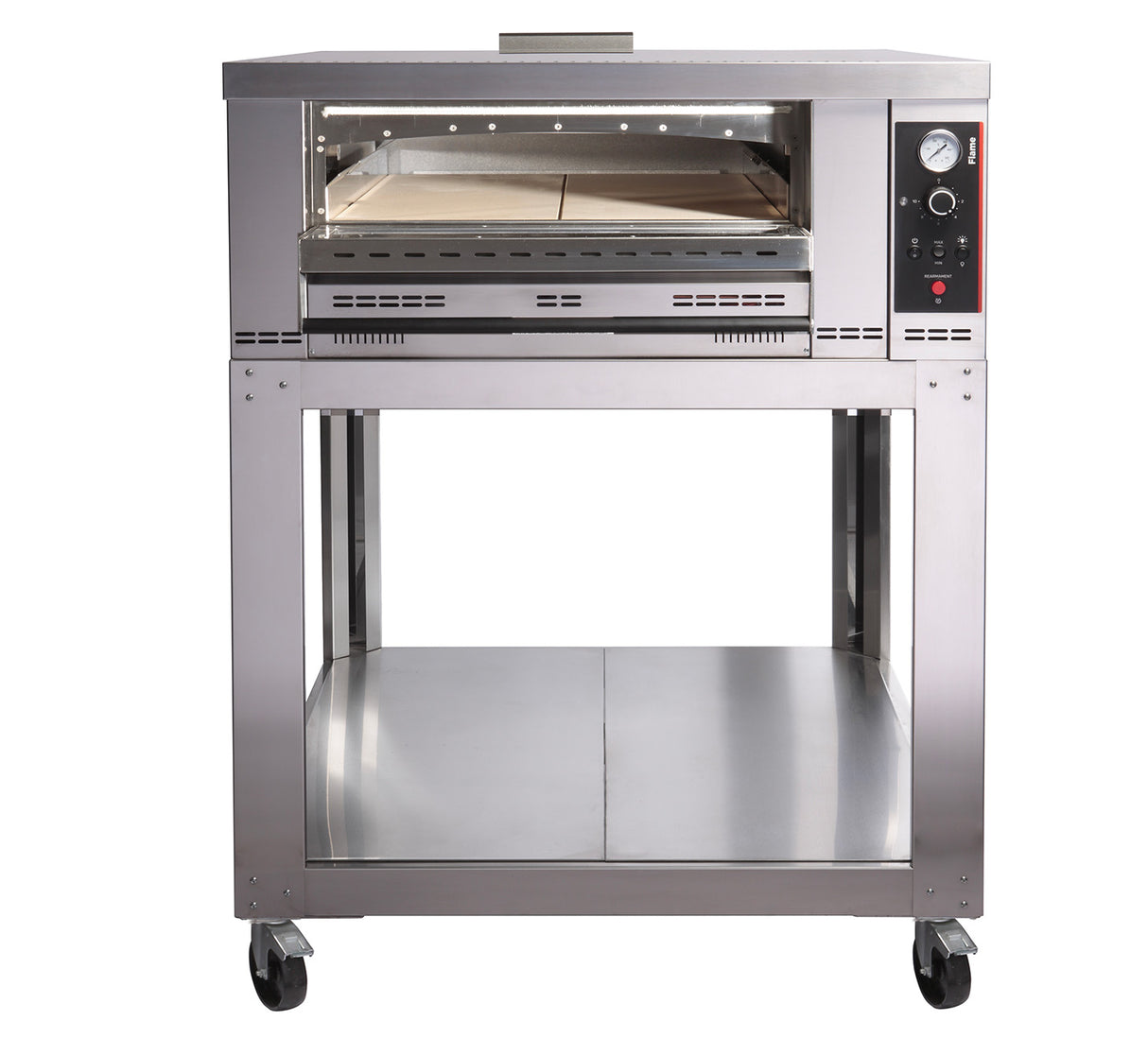 Gas pizza oven Flame 4 – 4 pizzas – 14 kW – 1130×1100×470 mm – View 2