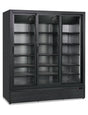 Glastür-Getränkekühlschrank CL 1700 3G SL BLACK mit drei Schiebetüren