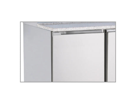 Saladette-Kühltisch - Glasaufsatz - 251 L netto - +2 °C / +8 °C - 1365×700×1180 mm