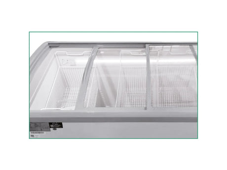 Congelatore a pozzetto con vetri scorrevoli - Luce interna - 220 L netti - −24 °C / −12 °C - 980×650×830 mm