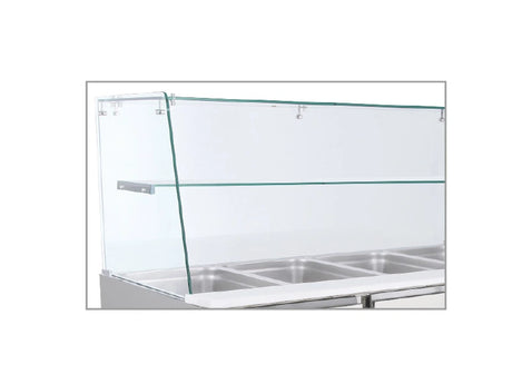 Saladette-Kühltisch - Glasaufsatz - 160 L netto - +2 °C / +8 °C - 900×700×1340 mm