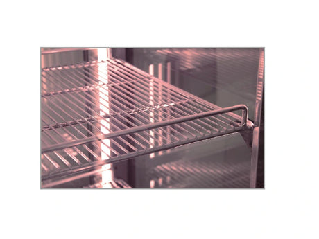 Vitrine murale réfrigérée à viande - Inox - 146 L net - −2 °C / +10 °C - 900×565×852 mm (+30 mm pieds)