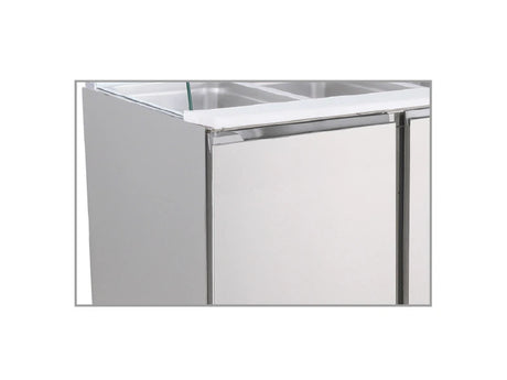 Saladette-Kühltisch - Glasaufsatz - 160 L netto - +2 °C / +8 °C - 900×700×1340 mm