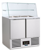 Banco saladette refrigerato - Sovrastruttura in vetro - 160 L netti - +2 °C / +8 °C - 900×700×1340 mm