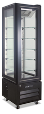 Glass freezer display - Black - 138 L net - −22 °C / −18 °C - 450×650×1950 mm
