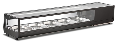 Vetrina refrigerata per sushi - 59 L netti - 0 °C / +12 °C - 1800×406×318 mm