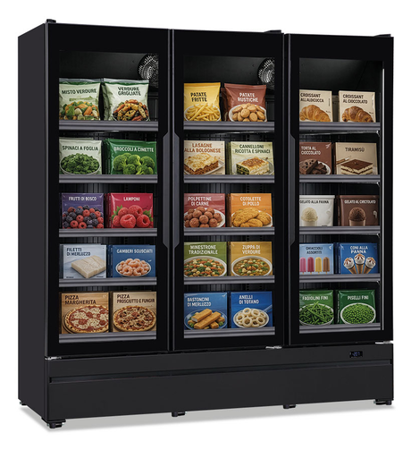 Mehrdeck-Tiefkühlschrank - Schwarz - 904 L netto - −22 °C / −18 °C - 1880×745×1983 mm