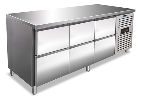 Kühltisch - 6 Schubladen - 194 L netto - −2 °C / +8 °C - 1795×700×860 mm