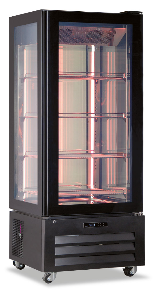 Fleisch-Kühlvitrine - 450 L brutto - −1 °C / +5 °C - 850×650×1950 mm