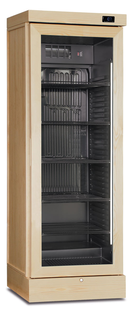 Weinkühlschrank - Esche natur - 274 L netto - +3 °C / +16 °C (Ventilator ein) - 660×645×1885 mm