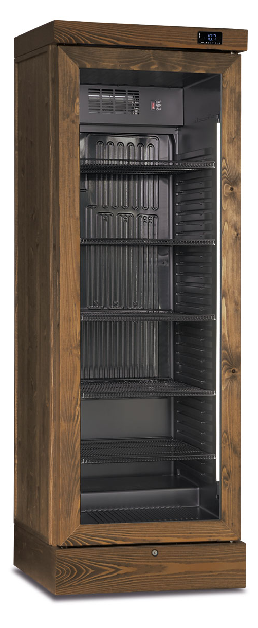 Armoire à vin - Teinte noyer moyen - 274 L net - +3 °C / +16 °C (Ventilateur actif) - 660×645×1885 mm