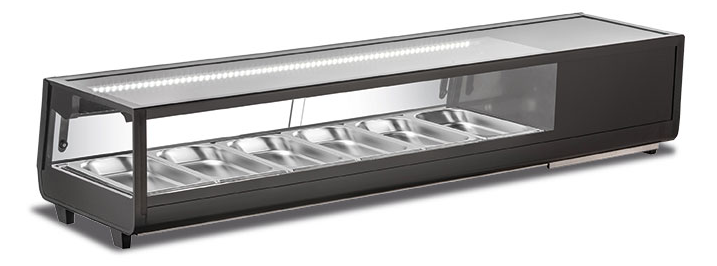 Vitrine réfrigérée à sushi - 45 L net - 0 °C / +12 °C - 1529×406×318 mm