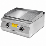 MRG.PLS.9IE022-K - Rekonstruierte Illustration: glatte und gerillte Grillplatte; Aufteilung nur schematisch