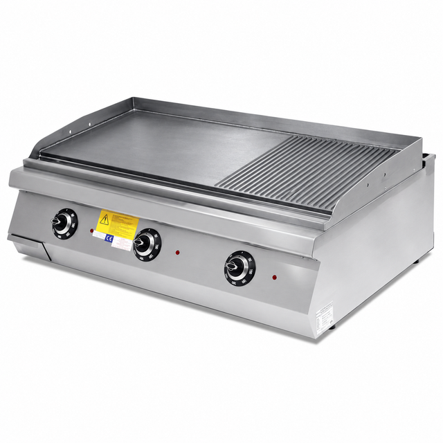 MRG.PLS.9IE032 - Rekonstruierte Illustration: glatte und gerillte Grillplatte; Aufteilung nur schematisch