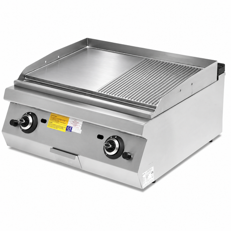 MRG.PLS.9IG022-K - Rekonstruierte Illustration: glatte und gerillte Grillplatte; Aufteilung nur schematisch