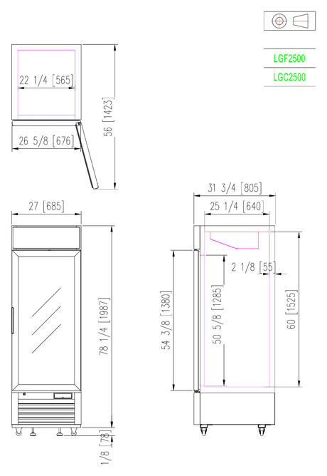 Technische Zeichnung LGF2500 / LGC2500