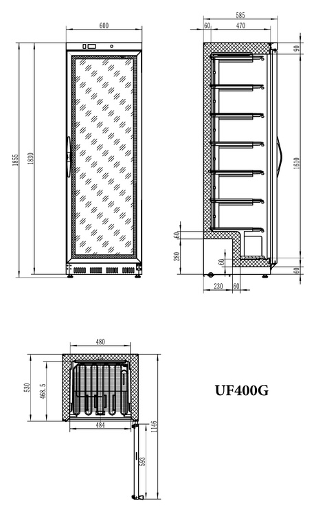 Technische Zeichnung UF400G