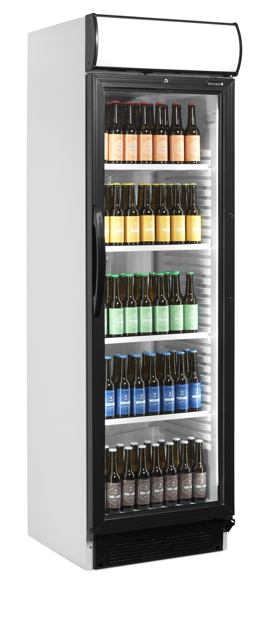 Getränkekühlschrank – 1 Glastür – 345 L – 595×640×1980 mm – Weiß – +2 bis +12 °C - Ansicht 2