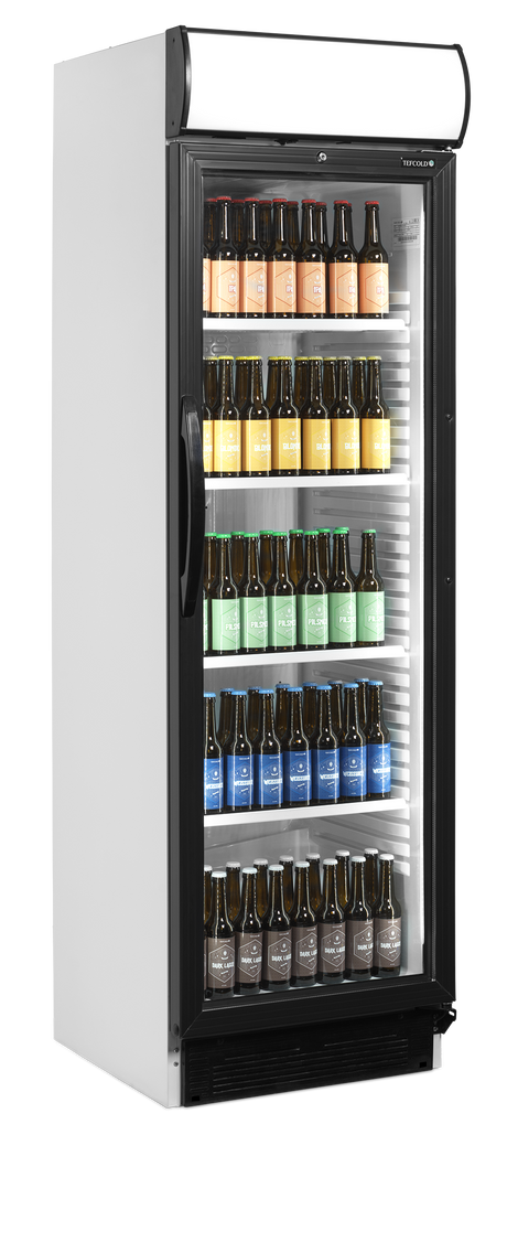 Getränkekühlschrank – 1 Glastür – 345 L – 595×640×1980 mm – Weiß – +2 bis +12 °C - Ansicht 2