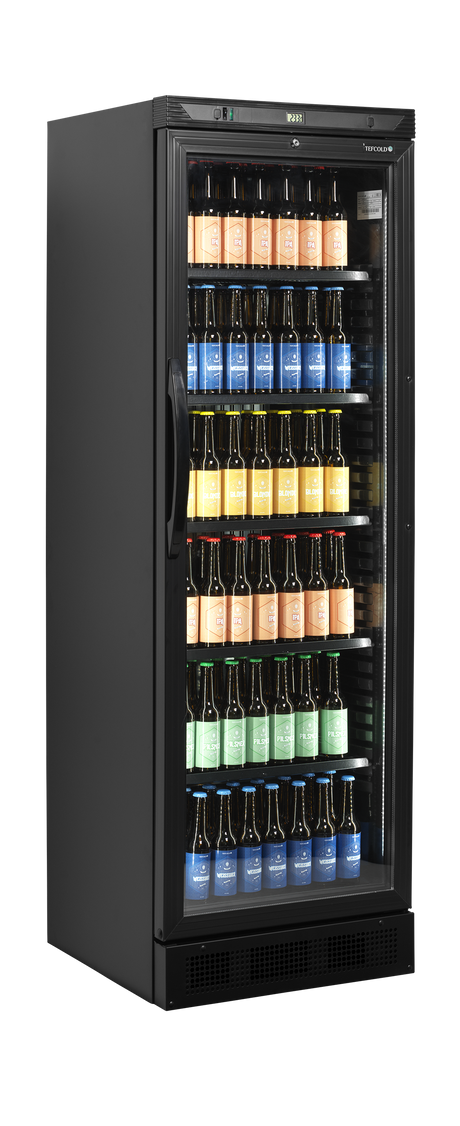 Getränkekühlschrank – 1 Glastür – 219 L – 595×600×1840 mm – Schwarz – +2 bis +12 °C - Produktansicht
