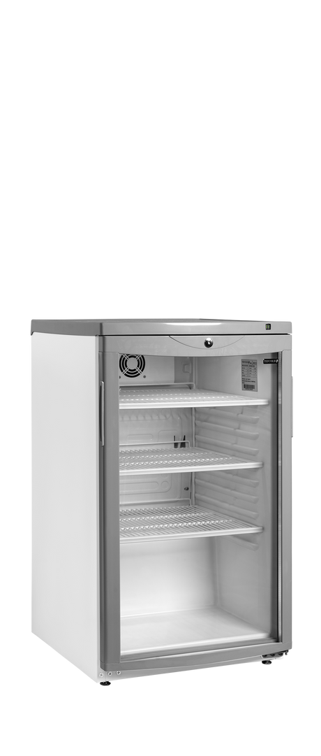 Getränkekühlschrank – 1 Glastür – 105 L – 503×567×850 mm – Weiß – +2 bis +10 °C - Produktansicht