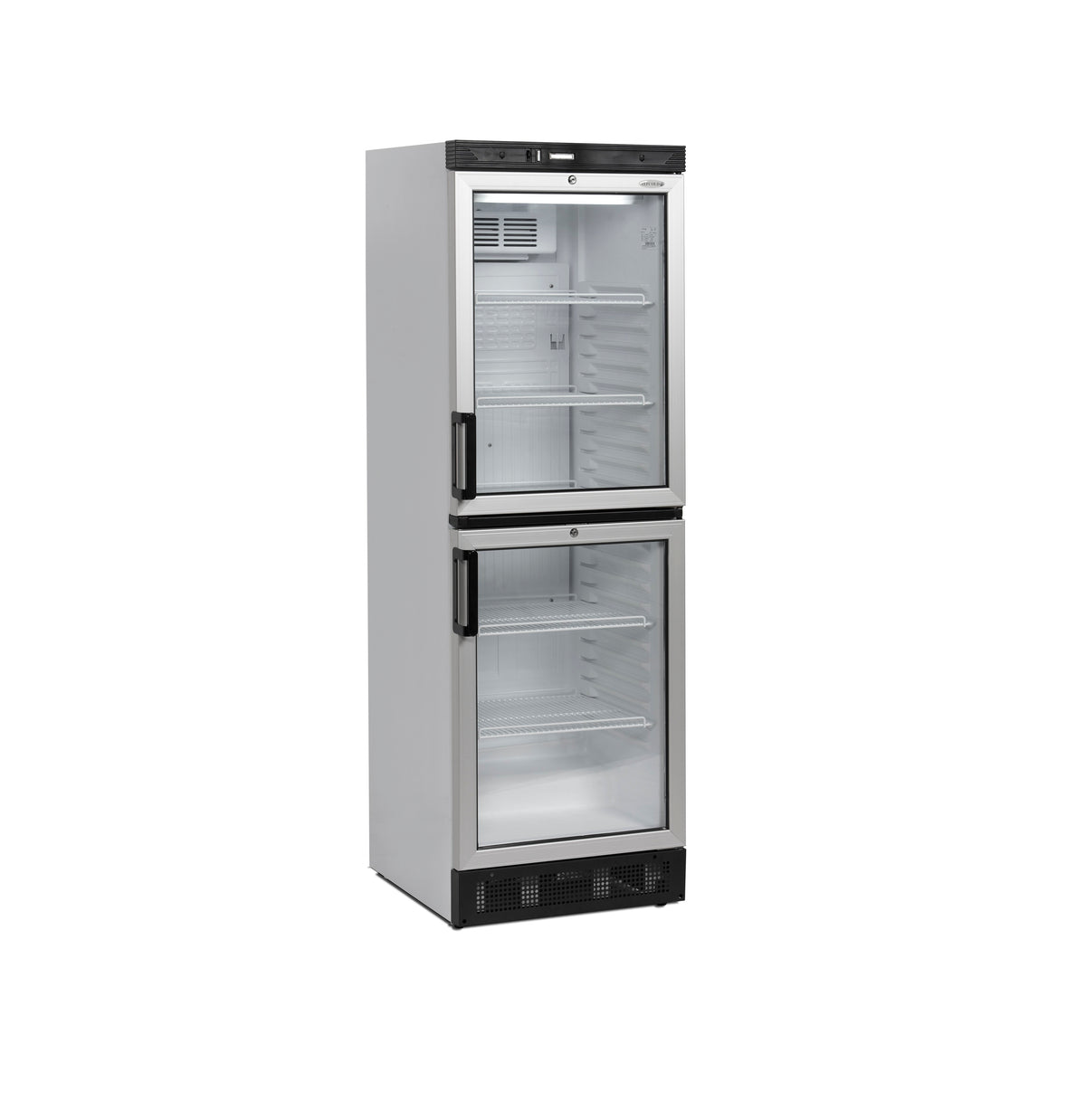 Getränkekühlschrank – 2 Glastüren – 345 L – 595×640×1840 mm – Weiß – +2 bis +12 °C - Produktansicht