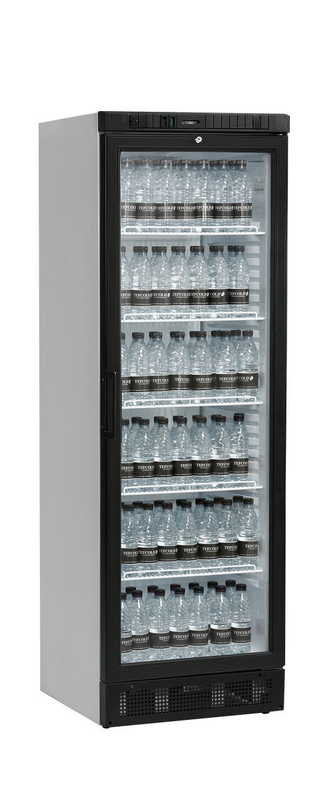 Getränkekühlschrank – 1 Glastür – 347 L – 595×640×1840 mm – Weiß – Türrahmen aus Aluminium – +2 bis +10 °C - Anwendungsbeispiel