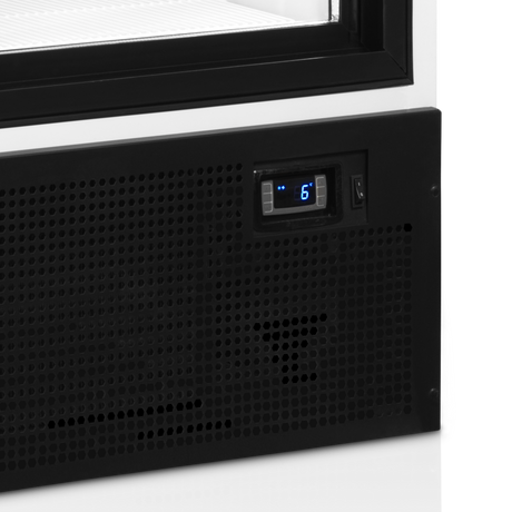 Verkaufskühlschrank – 2 Glasschiebetüren – 660 L – 1200×735×1990 mm – Weiß RAL 9016 – 10 Tragroste, weiß - Detail