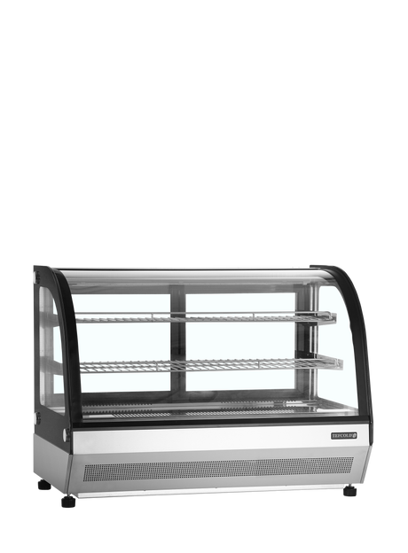 Tisch-Kühlvitrine – 2 Glasschiebetüren – 78 L – 900×560×670 mm – Edelstahl / Glas - Produktansicht