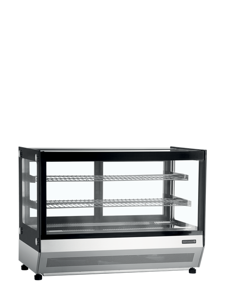 Kühltheke – 2 Glasschiebetüren – 88 L – 900×560×670 mm – Edelstahl / Glas - Produktansicht