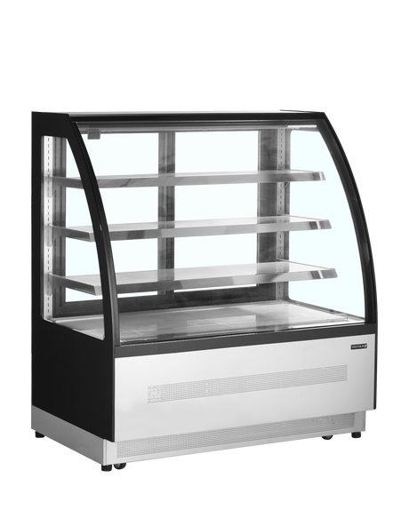 Kühltheke – 2 Glasschiebetüren – 218 L – 1205×745×1360 mm – Edelstahl / Glas - Produktansicht