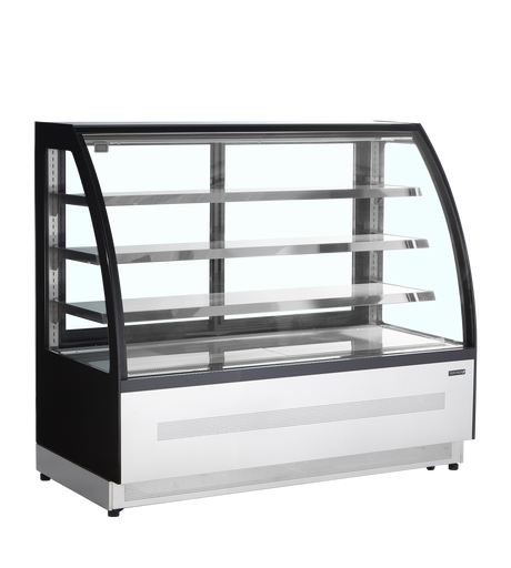 Kühltheke – 2 Glasschiebetüren – 277 L – 1505×745×1360 mm – Edelstahl / Glas - Produktansicht