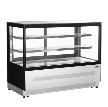 Kühltheke – 2 Glasschiebetüren – 244 L – 1505×745×1209 mm – Edelstahl / Glas - Produktansicht