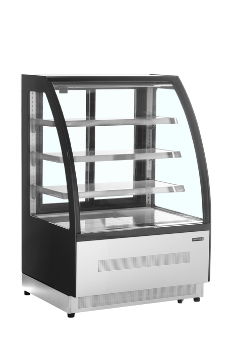 Kühltheke – 2 Glasschiebetüren – 158 L – 905×745×1360 mm – Edelstahl / Glas - Produktansicht