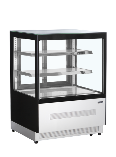 Kühltheke – 2 Glasschiebetüren – 140 L – 905×745×1209 mm – Edelstahl / Glas - Produktansicht