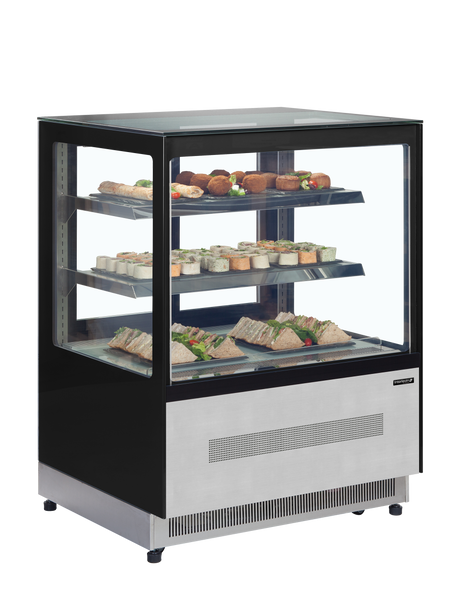 Kühltheke – 2 Glasschiebetüren – 140 L – 905×745×1209 mm – Edelstahl / Glas - Weitere Ansicht