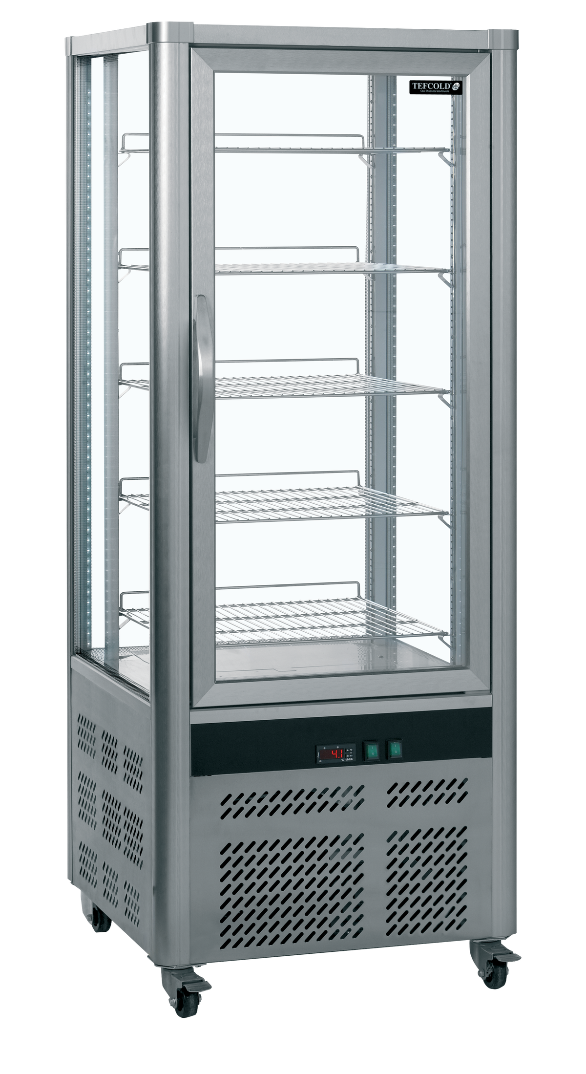Kühlvitrine – 1 Glastür – 425 L – 706×706×1800 mm – Aluminium / SS 304 - Produktansicht