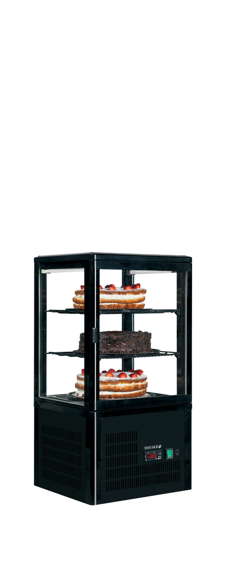 Tisch-Kühlvitrine – 1 Glastür – 58 L – 428×386×855 mm – Schwarz, ABS - Anwendungsbeispiel