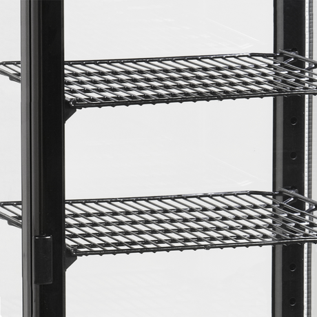 Tisch-Kühlvitrine – 1 Glastür – 58 L – 428×386×855 mm – Schwarz, ABS - Detail
