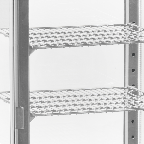 Tisch-Kühlvitrine – 1 Glastür – 58 L – 428×386×855 mm – Grau, ABS - Detail