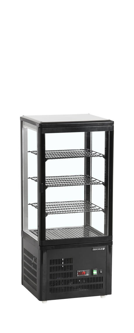 Tisch-Kühlvitrine – 1 Glastür – 78 L – 428×386×1000 mm – Schwarz, ABS - Produktansicht