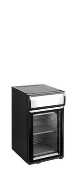 Tisch-Getränkekühlschrank – 1 Glastür – 22 L – 332×423×618 mm – Schwarz - Produktansicht