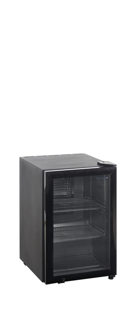Tisch-Getränkekühlschrank – 1 Glastür – 58 L – 432×533×668 mm – Schwarz - Produktansicht