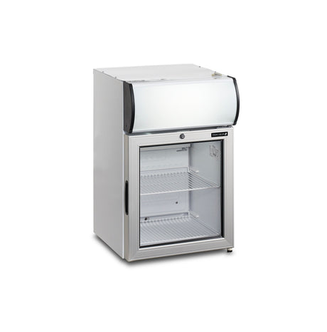 Tisch-Getränkekühlschrank – 1 Glastür – 45 L – 445×440×720 mm – Weiß - Produktansicht