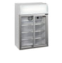 Tisch-Getränkekühlschrank – 2 Glasschiebetüren – 60 L – 655×390×930 mm – Weiß - Produktansicht