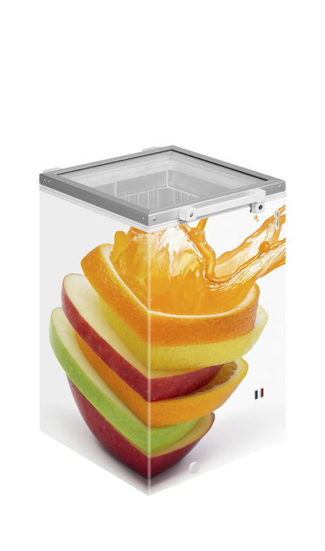 Eiscreme-Gefriertruhe – 105 L – 550×630×930 mm – Weiß – 80 W - Weitere Ansicht