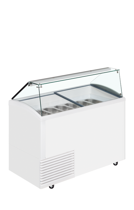 Speiseeisvitrine – 342 L – 1341×725×1235 mm – Weiß - Produktansicht