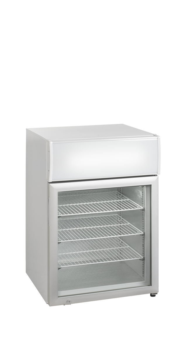 Tisch-Gefriervitrine – 1 Glastür – 113 L – 610×555×890 mm – Weiß - Produktansicht