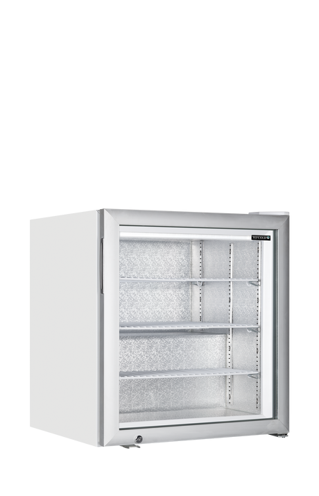 Tisch-Gefriervitrine – 1 Glastür – 88 L – 610×540×685 mm – Weiß - Produktansicht
